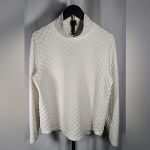 J. Crew Cream Quilted Turtleneck Sweater